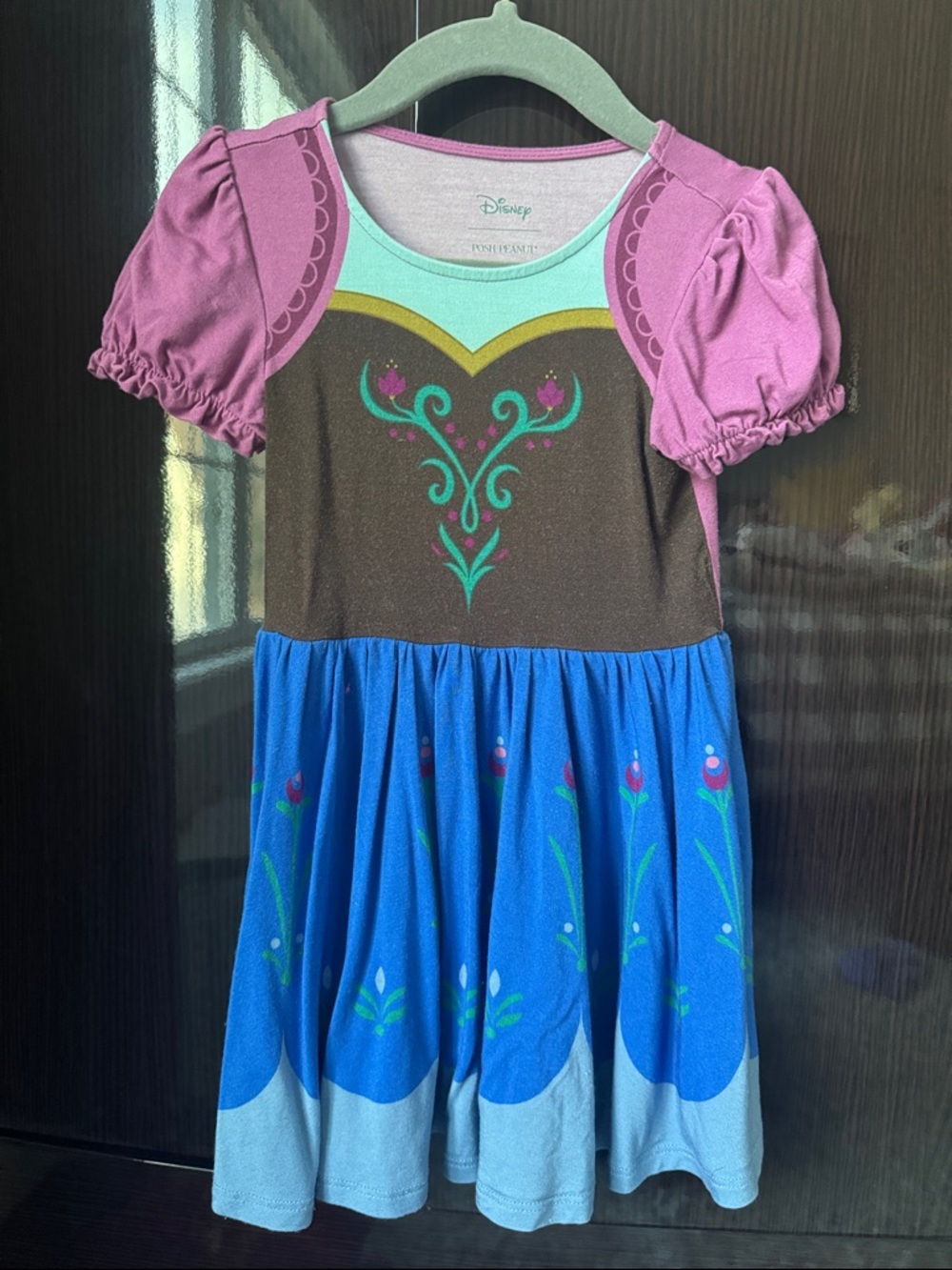 Posh Peanut Pink Brown Blue Princess-Inspired Puff Sleeve Dress
